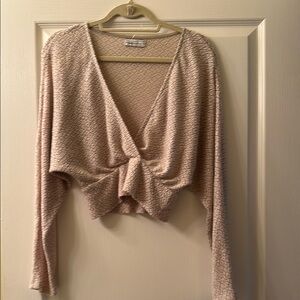 Urban Outfitters Cream Crop Top with Banded bottom